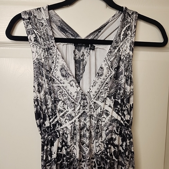 Apt.9 Women's Sleeveless Black Gray Geometric Pattern Animal Print Dress Size XS - Picture 2 of 13